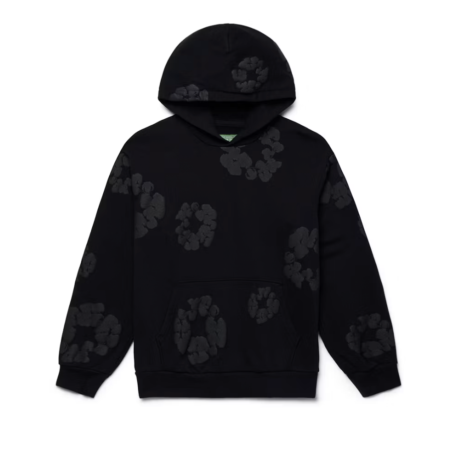 Denim Tears Cotton Wreath Hoodie Black Monochrome