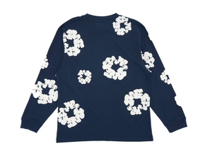 Denim Tears Long Sleeve Cotton Wreath T-shirt Navy